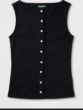 Wild fable women’s tank top black button down sz S